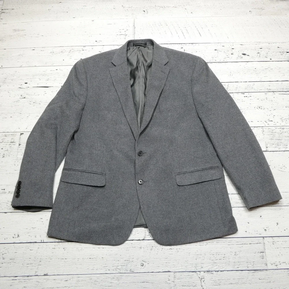 Lauren Ralph Lauren Blazer Mens 46R Gray Wool Silk‎ Cashmere Sport Coat Jacket